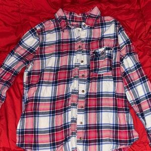 Abercrombie & Fitch Red and Blue Checkered Button-Down Shirt